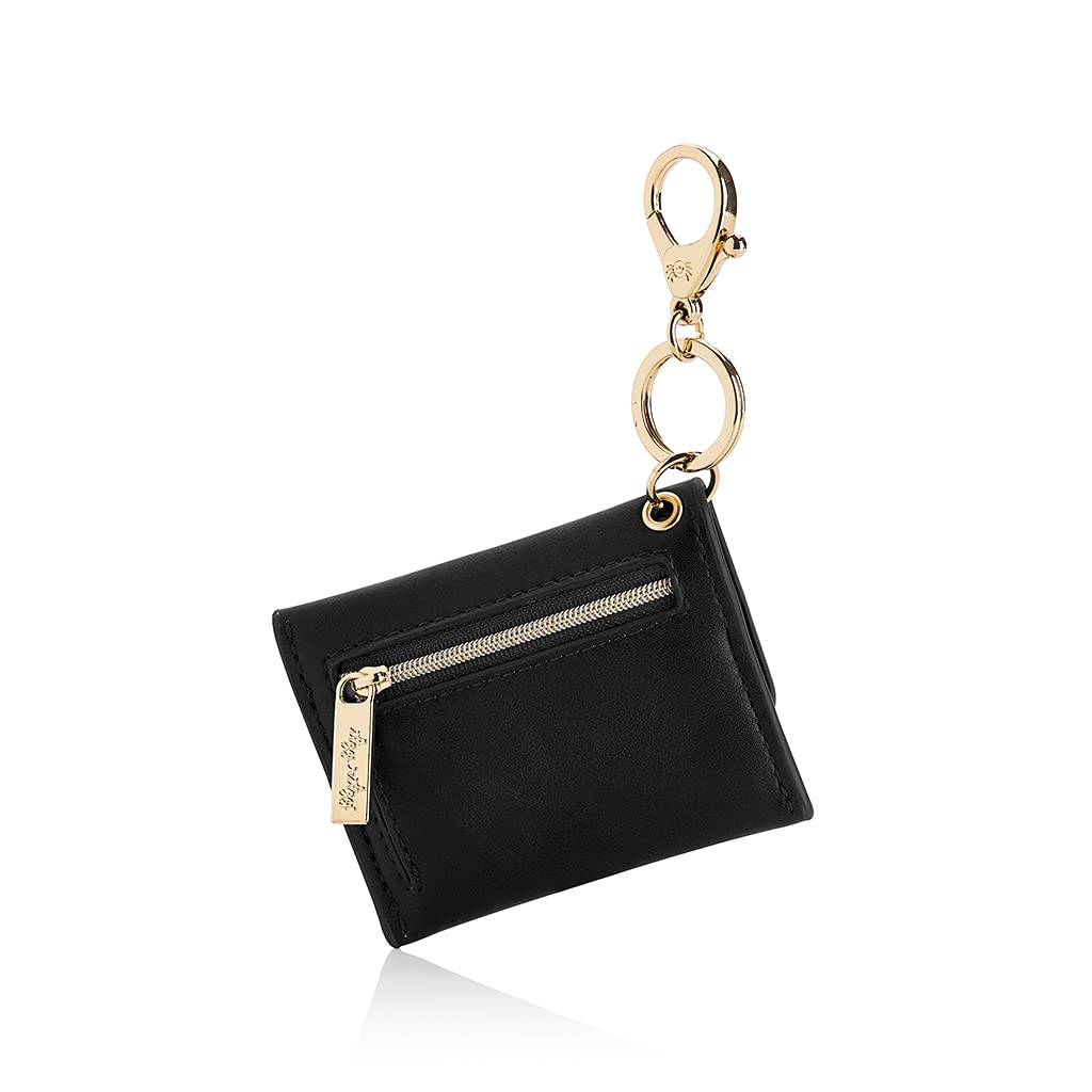 Itzy Ritzy – Itzy Mini Wallet Card Holder & Key Chain Charm; Can Clip to Diaper Bag, Purse, Travel Bag or Keychain; Black