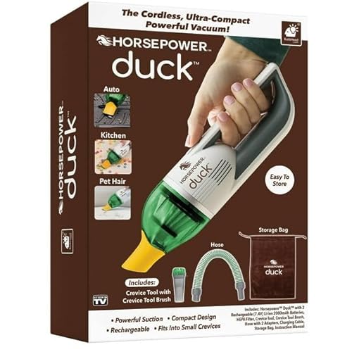 FYNORI Duck Vacuum, Rechargeable Handheld Vacuum with Accessories - New - Cordless - Portable - As Seen On TV, Powerful Suction, Cordless Convenience