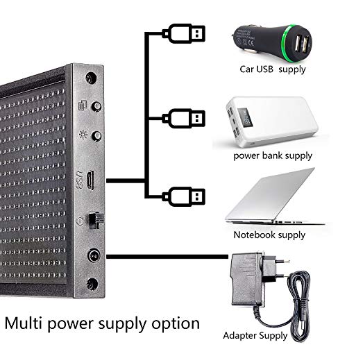 Leadleds Programmable Led Sign 14"X4", Bright P5 Rgb Led Car Sign, Wifi Connection Scrolling Message Display Board For Advertising, Store, Coffee, Bar #TOP5