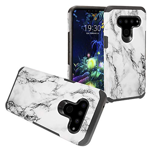 Z-GEN - Compatible with LG V50 ThinQ - Hybrid Image Phone Case - AD1 White Marble