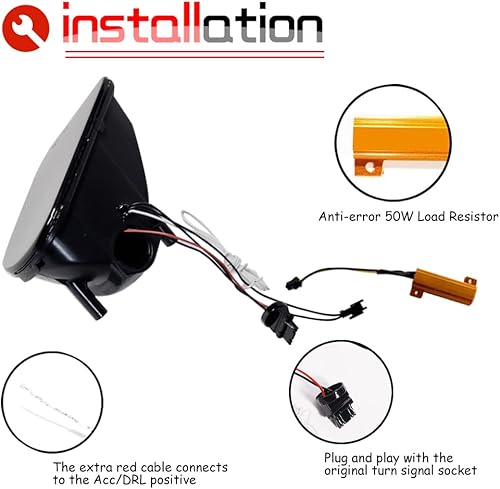 Miniatura 4 de Lente transparente con luz DRL LED, señal de giro, luz de estacionamiento para espejo retrovisor, luz de señal de giro de repuesto compatible con