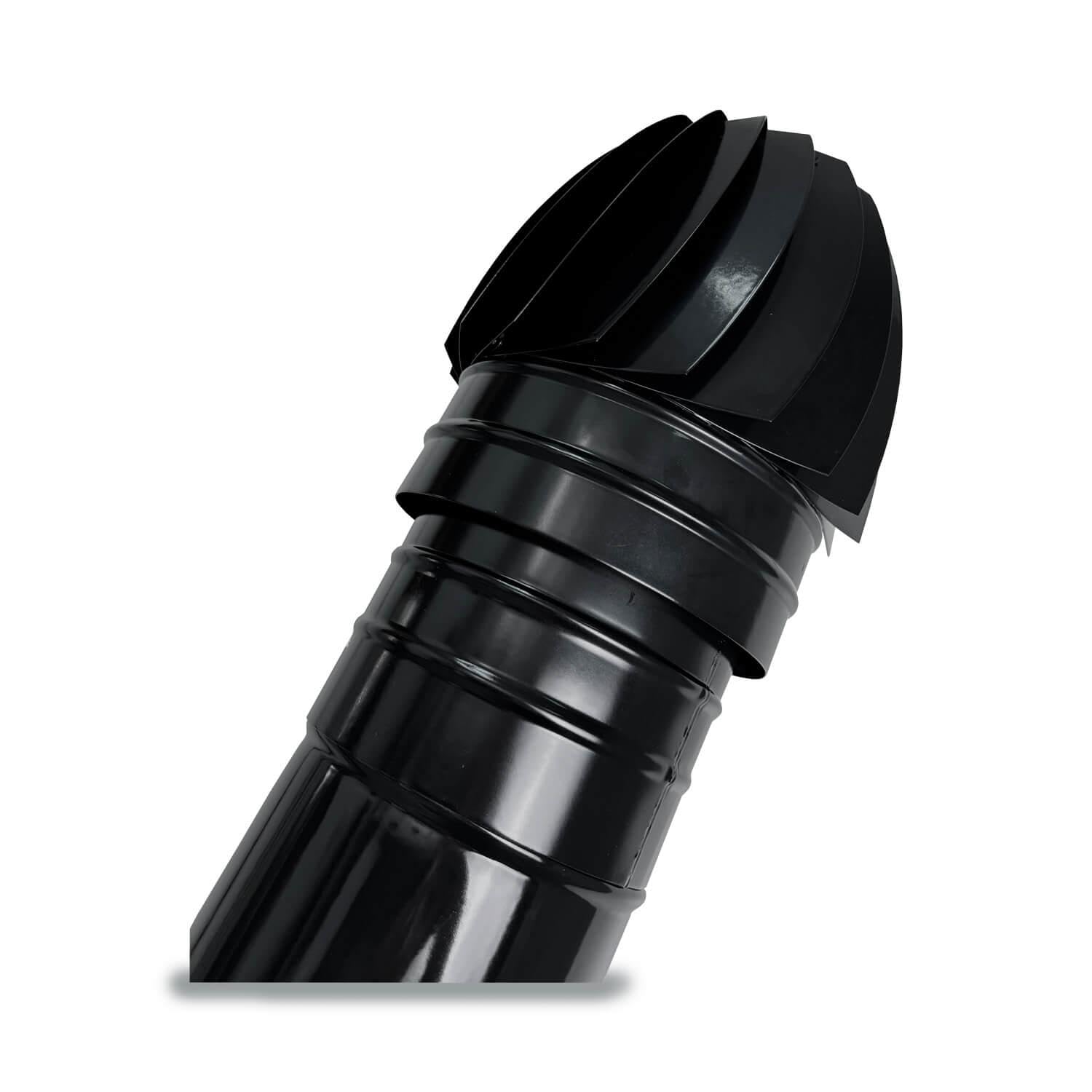Sombrerete Aspirador Giratorio para chimeneas en Acero pintado en Negro - Serie lisa - 100 mm