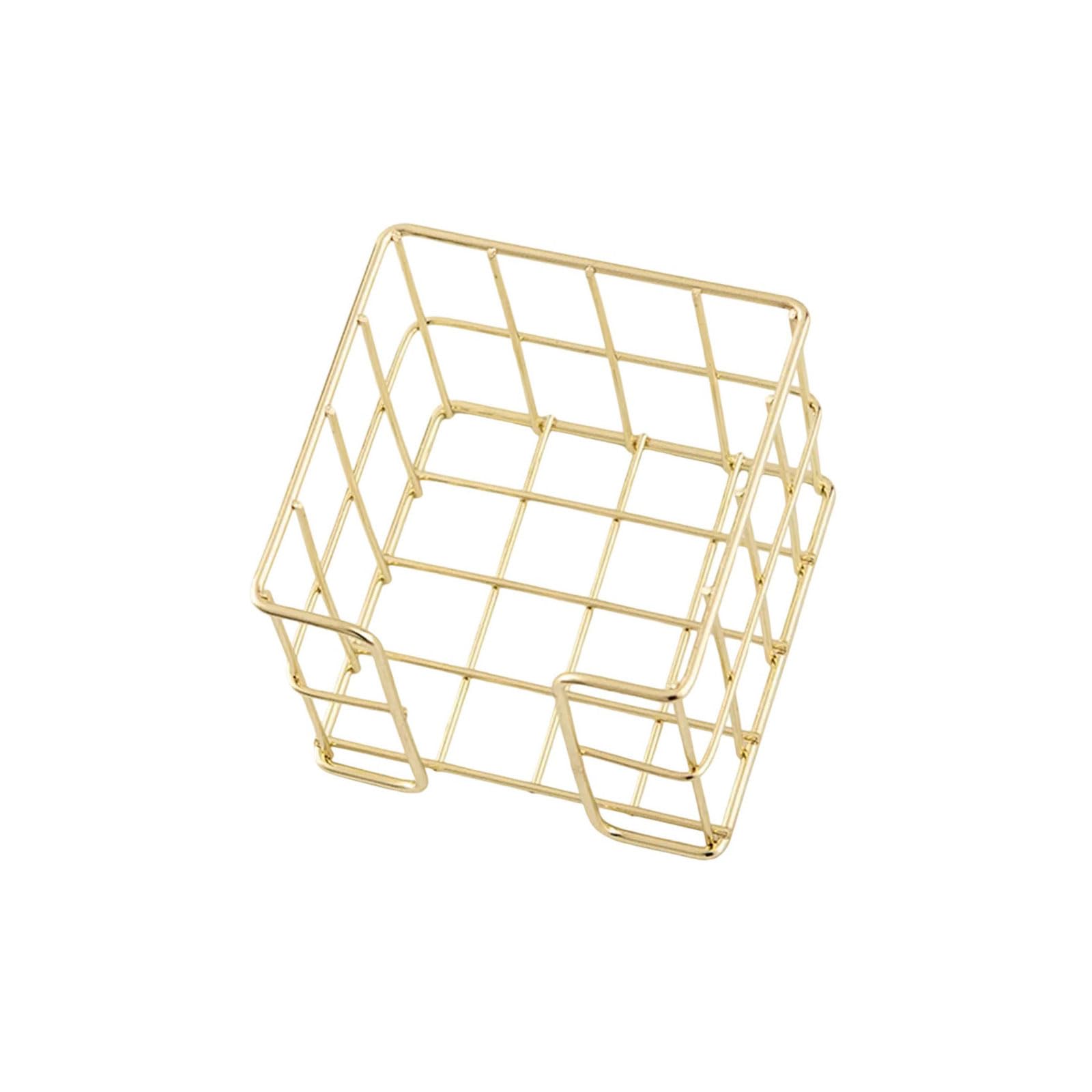 Yrohgkpn Gold Iron Note Holder 27X95x80mm Metal Note Storage Box Memo Pad Block Holder Notepads Box For Desk Organization Memo Pad For Desk