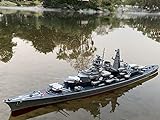Upgrade-Version des großen ferngesteuerten Kriegsschiffs 2,4 G Militär-Fernbedienung, Modell Schlachtschiffkanone Riesen Schiffsdisplay Ornamente Kinder Erwachsene Fernbedienung Spielzeug