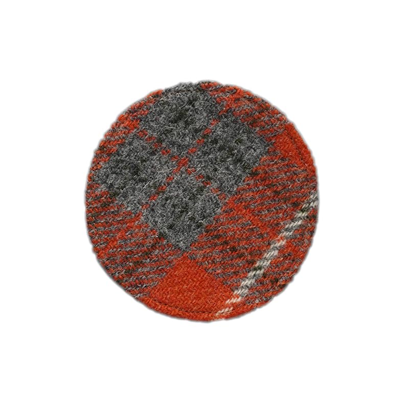 Harris Tweed Wool Coasters Set for Drink Coffee Table, Full Set of 5 Round Coasters (No.873)