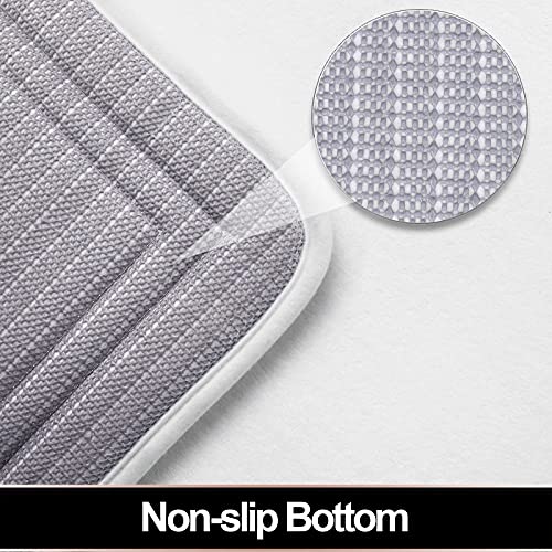 Itsoft Memory Foam Bath Mat Non Slip Absorbent Super Cozy Velvet Bathroom Rug Carpet, Machine Washable, 59 X 23 Inches White #TOP2