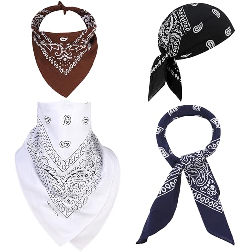 Image of Mochabao 100% Cotton 27 inch x 27 inch Large Bandanas for Men & Women, Multi-Purpose Bandana Headbands, Square Head Scarf