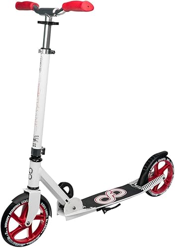 Crazy Skates Patinete plegable para adultos, adolescentes y niños con correa de transporte, plegado rápido, manubrio ajustable y ligero