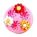 Longzang F0150 Flower Fondant Silicone Sugar Craft Mold, Mini, Pink