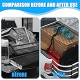 Hochelastisches Gepäcknetz 120x120cm (Max. 210x210cm Dehnbar), LKW-Bett-Organizer mit 6 Stahlkarabinern für Große SUVs Transporter Busse Vans • Ladungssicherung Einlagige(Einlagig)