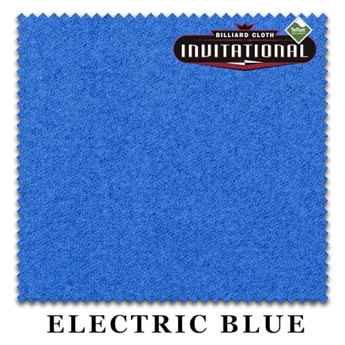 Championship Invitational Teflon Billiard Pool Table Felt Cloth - w/Spots - Pre-Cut Rails - Authorized Dealer (Electric Blue, 8 ft)