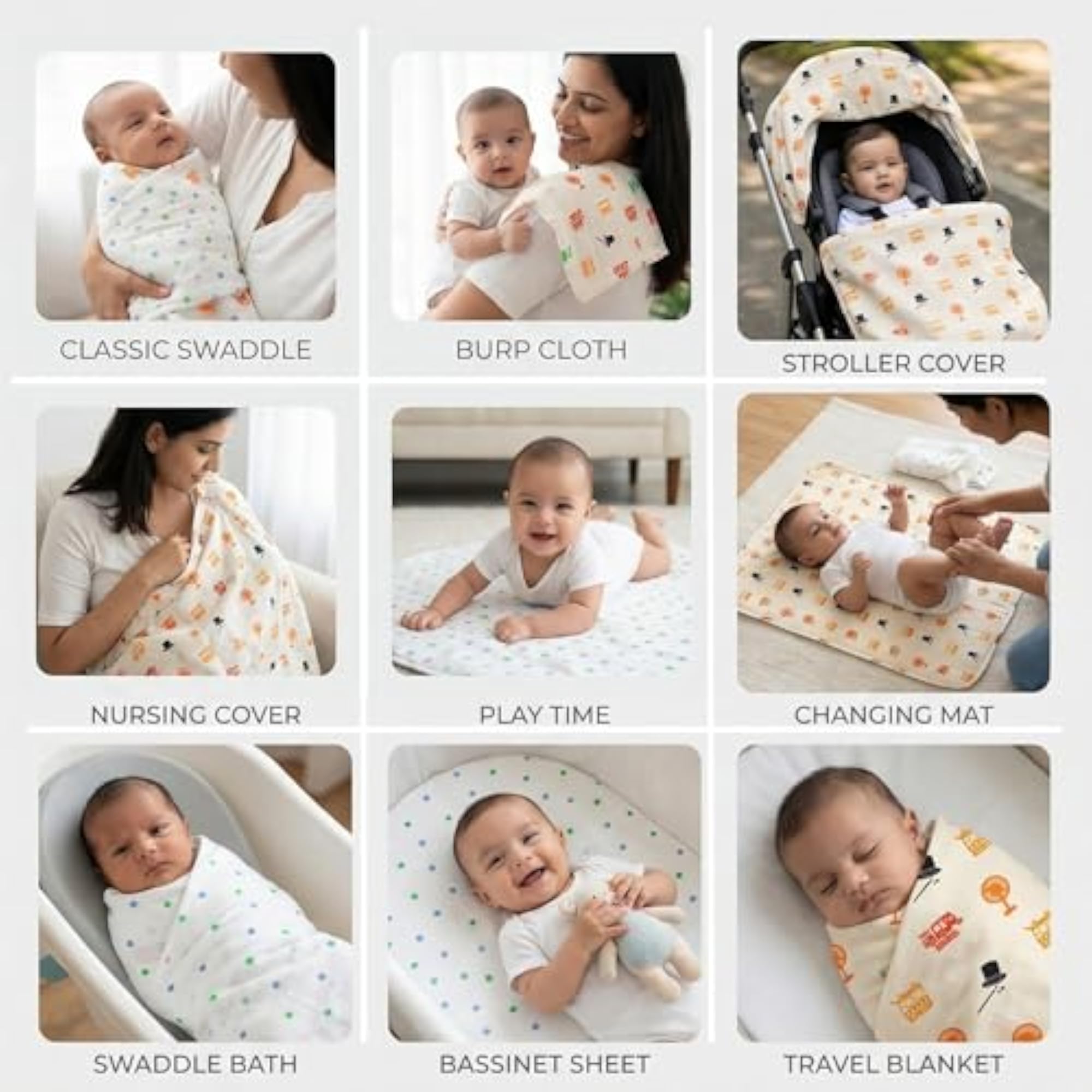 Premium Muslin Swaddle Blankets for Newborn Baby
