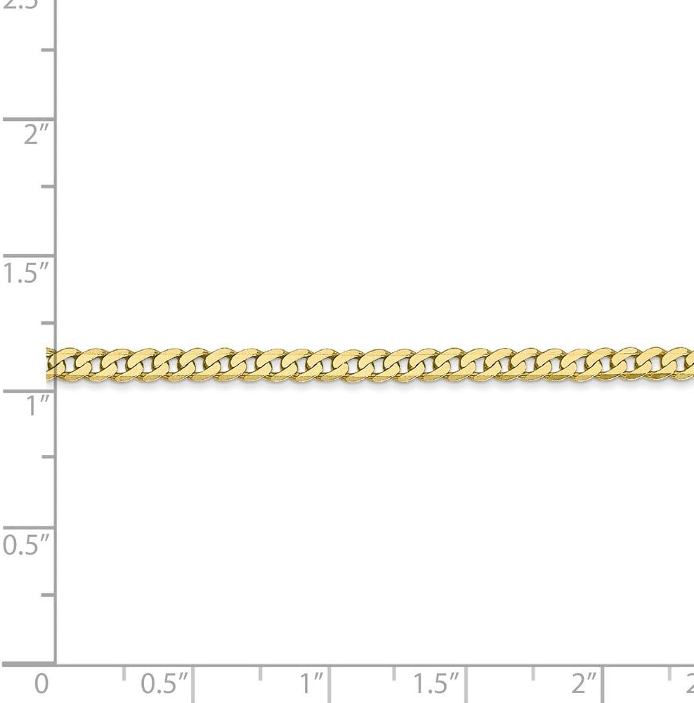 Chain Necklace 10K Yellow Gold Curb 20 in 2.9 mm 2.9mm Flat Beveled