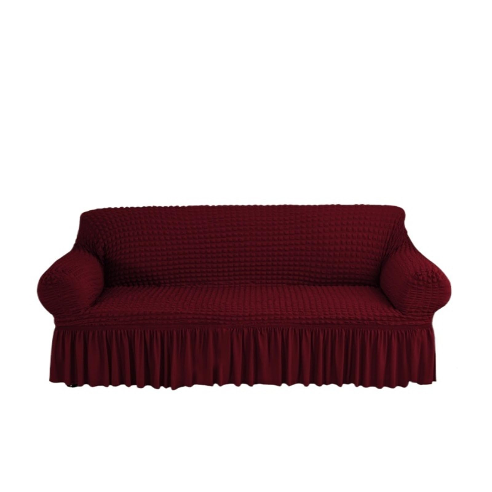 SUBLXPoten Sofa Cover with Skirt Sofa Slipcover with Skirt Easy Fitted for Living Room Couch Cover Washable Elastic(Dark red,3-seater 170-230cm)