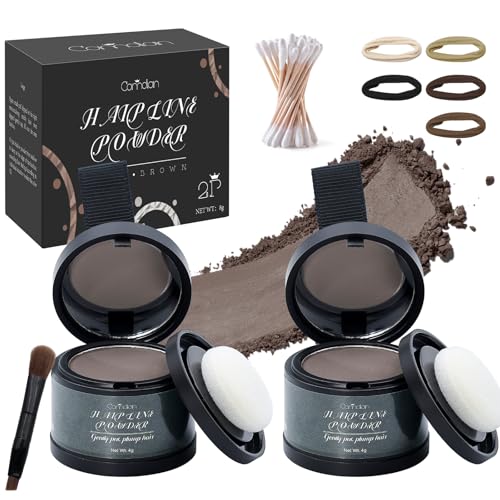 2 Pack Hairline Powder for Women and Men Used to Root Touch Up Hair Color Thinning and Gray Hair Coverage and Bald Spots Coverage Dark Brown
