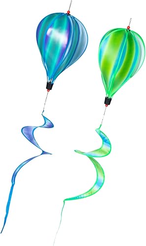 Yardwe 2 piezas de globos de aire caliente hilanderos de viento fáciles de instalar adornos decorativos de jardín para decoración al aire libre