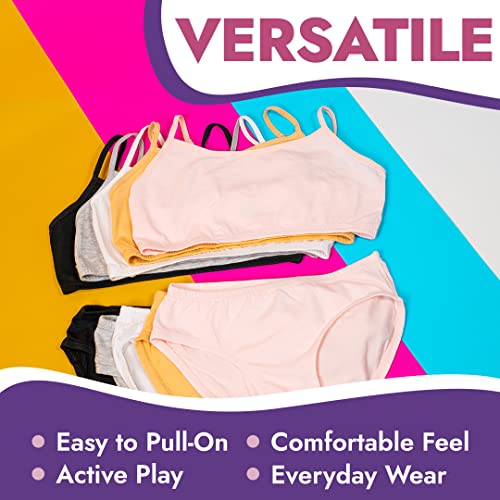 Popular Matching Girls Underwear Set - Crop Cami Training Bras for Girls with Hipster Girls Panties 10 pieces4