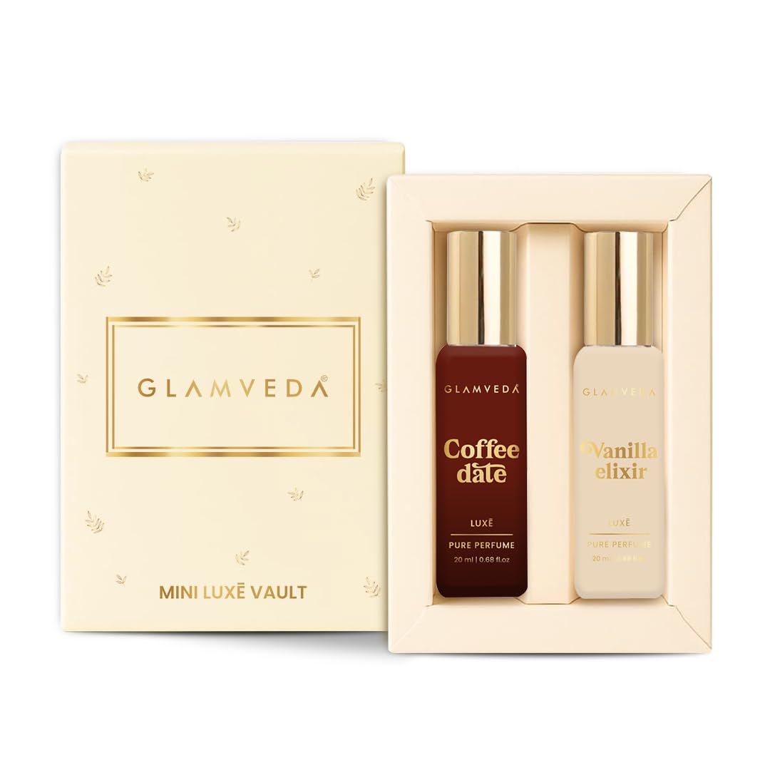 Glamveda Luxury Coffee Date & Vanilla Elixir Women Long Lasting | Perfume for Woman 2x20ml | Coffee, Vanilla, Musk, Ambery, Lily of the Valley, Jasmine Premium Fragrance Scent-image-0