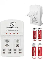 Carregador de baterias padrão AA/AAA para recarregáveis, com display digital de tensão/capacidade, para casa e escritório.