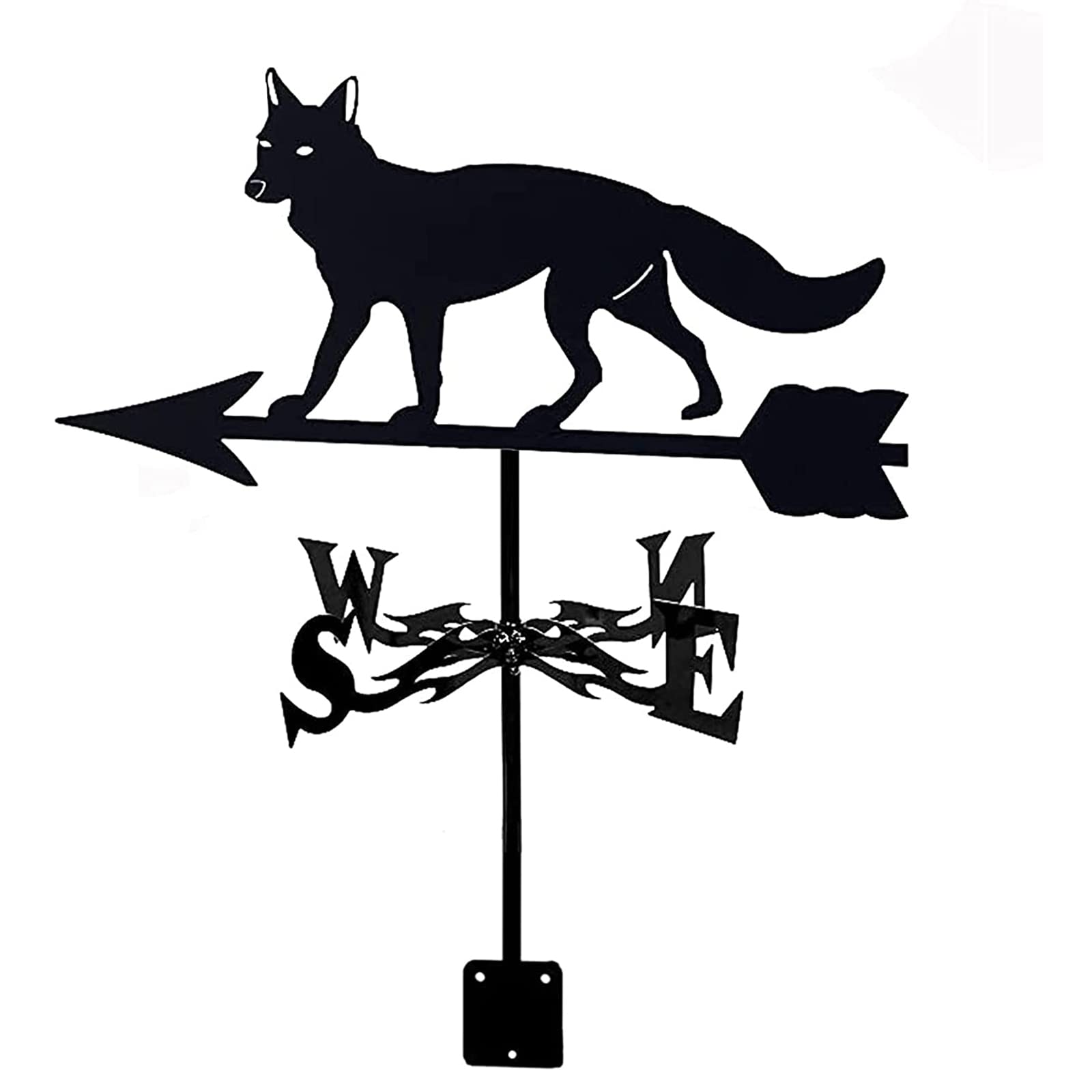 Veleta de viento metálica con diseño de zorro para tejados y exteriores de calidad