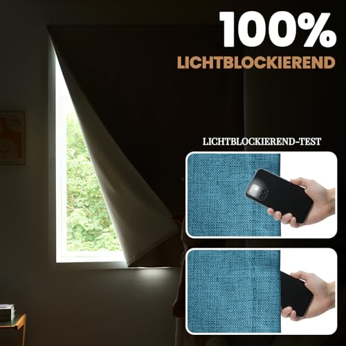 Einfache Installation Selbstklebender Verdunkelungsvorhang, 100% Lichtundurchlässig, Temporärer Hitzeschutz Fenster… – Ansicht 4