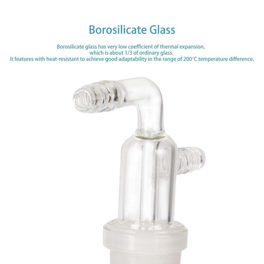 stonylab Trampa Fría de Vacío de Vidrio con Boquilla Estriada de 10 mm, Longitud de 250 mm Debajo de la Junta 24/40