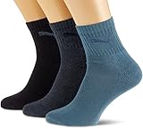 Mehrpack PUMA Uni Sportsocken Shorts Crew 3P Socken, Denim Blue, 39-42
