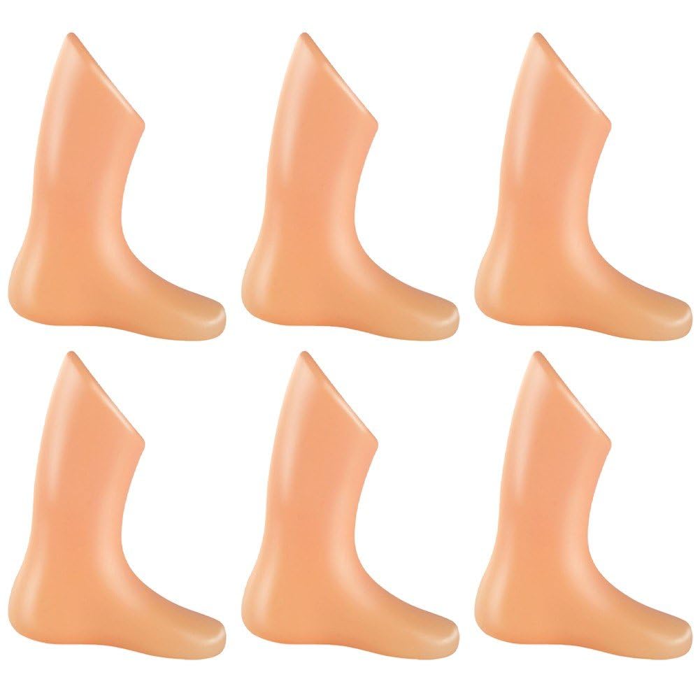 Baokuan Skin 6Pcs Child Feet Mannequin Sock Display Foot Model Jewelry Display Stand Fake Feet Model For Home Shop Store