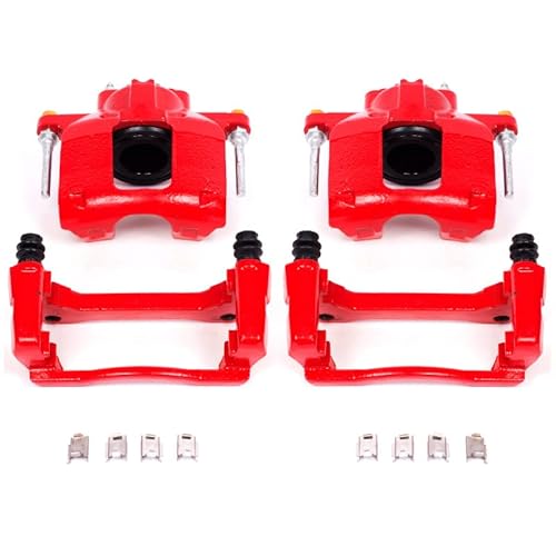 Power Stop Front S5044 Pair Of High-Temp Red Powder Coated Calipers #TOP1