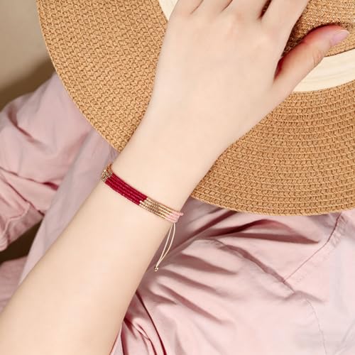 Image of KELITCH Layered Miyuki Beads Bracelets Adjustable Strand Bracelets Bangles Bohemian Style Summer