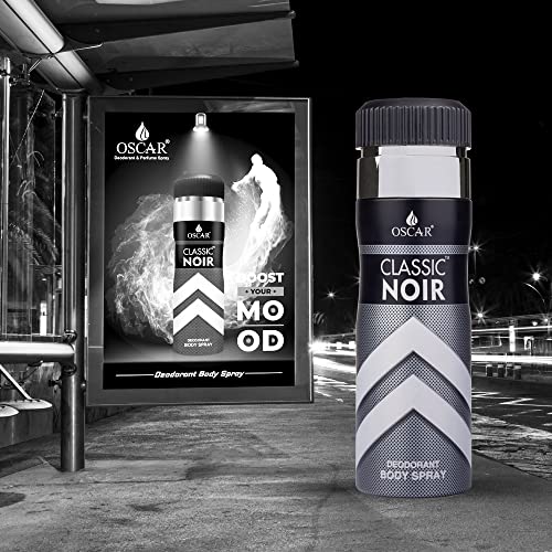 Image of OSCAR CLASSIC NOIR Long Lasting, Premium and Skin Friendly Deodorant Body Spray For Unisex, 200 ML