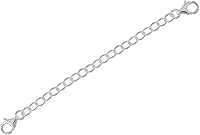 Vista 6 de egemmall Extensor de conector de cadena de collar de plata de ley/cadena de seguridad con cierre de langosta