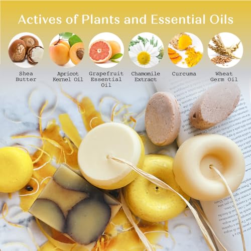 Senso Naturale Champu y Acondicionador Sólido Iluminador Aclarante Para Cabello Opaco, Aclara con Reflejos Dorados, Manzanilla, Cúrcuma y Limón, 100% Natural, Bio y Vegano pH 4.5-5.5 (2 en 1) - Imagen 6