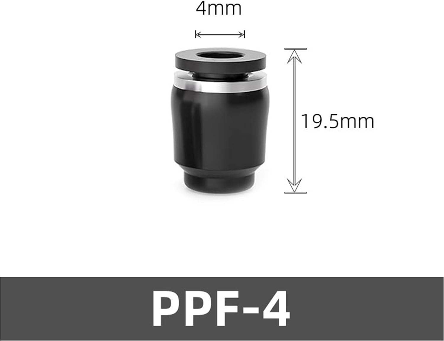 1/10/20 PCS PPF Pneumatic Pipe End Cap Plug, Push-in Quick Connector for Air Hose Tube, 4/6/8/10/12mm Plastic Pneumatic Fittings(PPF-4,20 PCS)