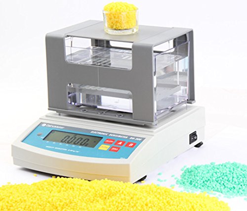CGOLDENWALL Solido Elettronico Densitometro Solido 0,001 g/cm3 Solidi Digitali Gomma Plastica Granuli Densitometro Polimero Automatico Gravimetro (1200g)