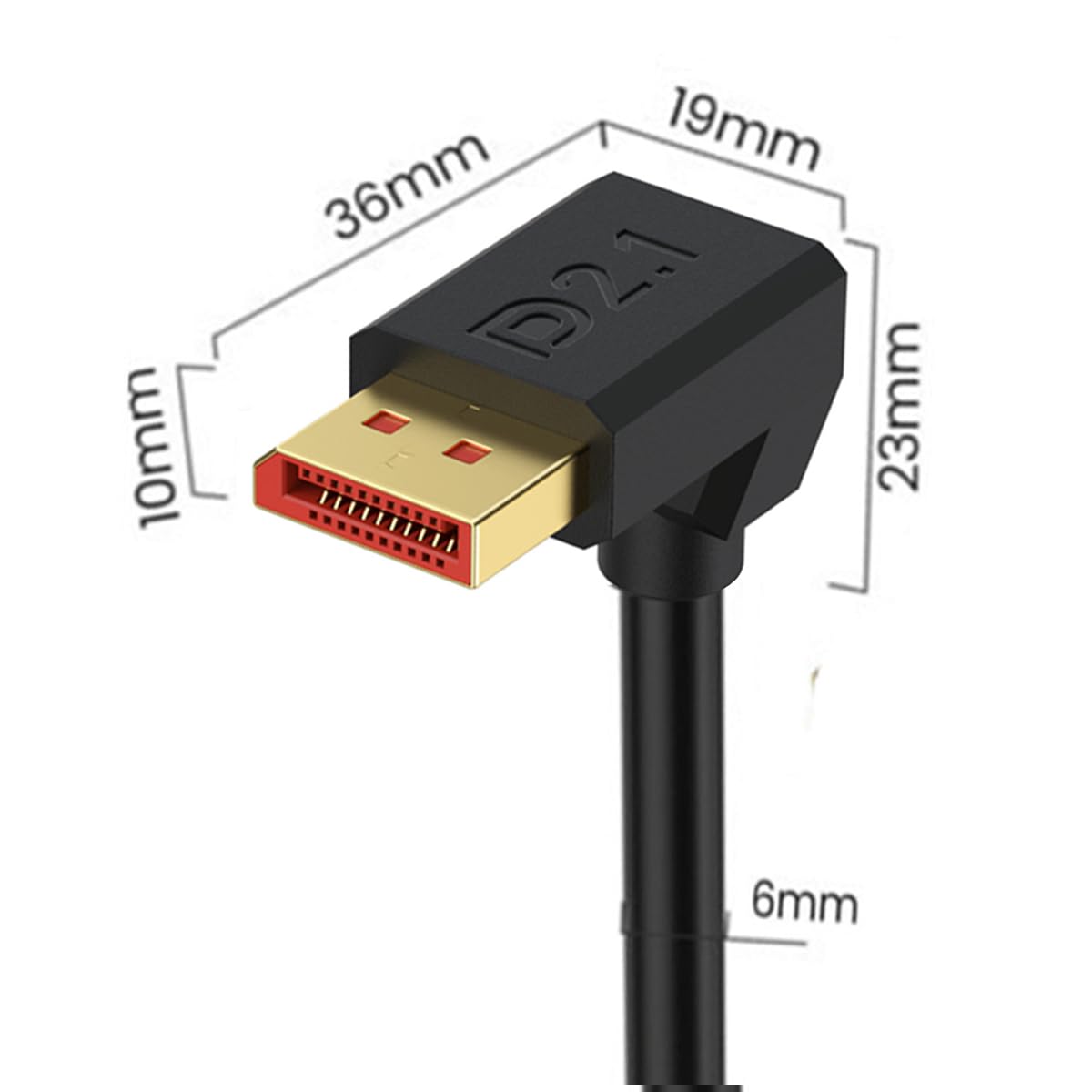 kabel przedłużający DisplayPort obsługuje 16K@60Hz, 8K@60Hz, złącze Display Port 2.1 wtyk do gniazda, 52Gbps kabel przedłużający DP do DP do monitora gamingowego, grafiki, PC 15 cm (w dół)