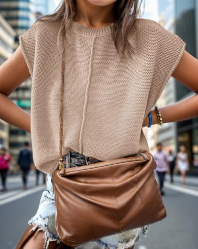 Girls Summer Cap Sleeve Tops Cute Casual Crew Neck Loose Knit Lightweight Teen Sweaters Fashion Pullover Top, 13-14 Years3