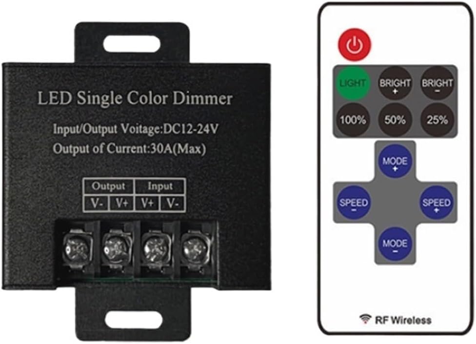 DC12-24V11キー RF433 30A アルミシェル 0-100 調光コントローラー 5050 5630 2835 3528