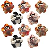 10 Stück Haarklammer Blume Klein,Retro Kunststoff Haarspange Blume,5 Farben Mini Rutschfest Kraller Klammer Blumen Haarspange,Anmut Egg Flower Hair Claw Clips für Frauen Mädchen Dünn Haar