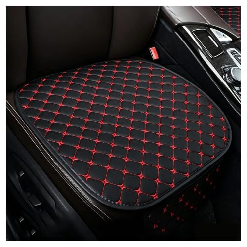 Housse siège voiture cuir PU rouge anti-tache avec coussin doux et poche de rangement