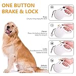 Fida Retractable Dog Leash for Small Breed up to 26 lbs, 16 ft Pet Walking Leash with Dispenser and Poop Bags, Anti-Slip Handle, Reflective Strong Nylon Tape, One-Handed Brake (S, White & Pink) - Image 4