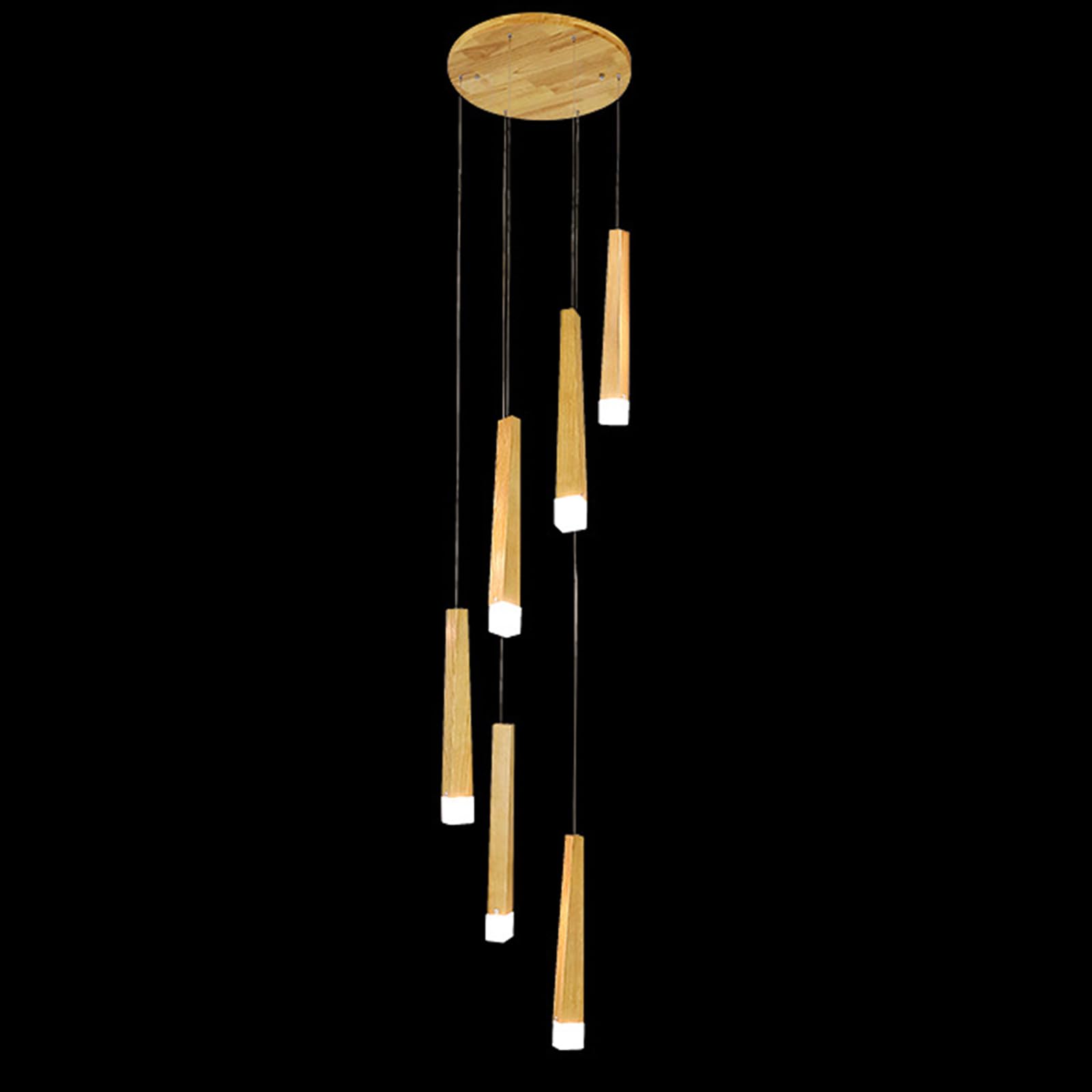 purpleq Modern Minimalist LED Staircase Long Chandelier,Duplex Building, Long Chandelier,Restaurant Bar, Bedside Small Hanging Light Fixture,6 Heads