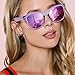 Pibupibu 10 Pack Purple Sunglasses Bulk, 80s Retro Neon Colors Mirror Sunglasses Party Favors Set