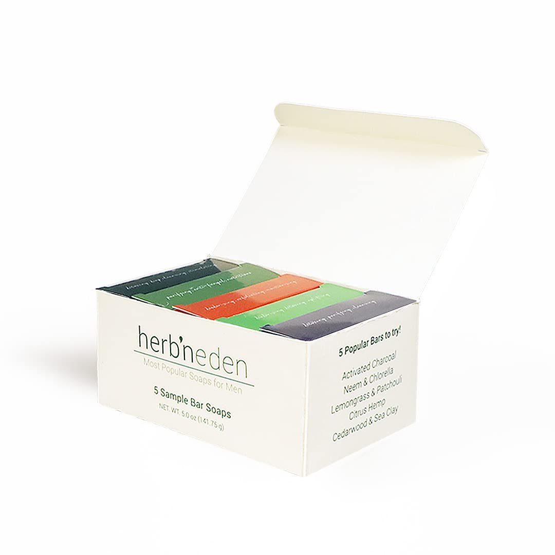 Herb’N Eden Pack of 5 Soaps for Men 100 Natural