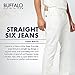Buffalo David Bitton Men's Straight Six Fashion Jean, Pure White, 31W x 34L