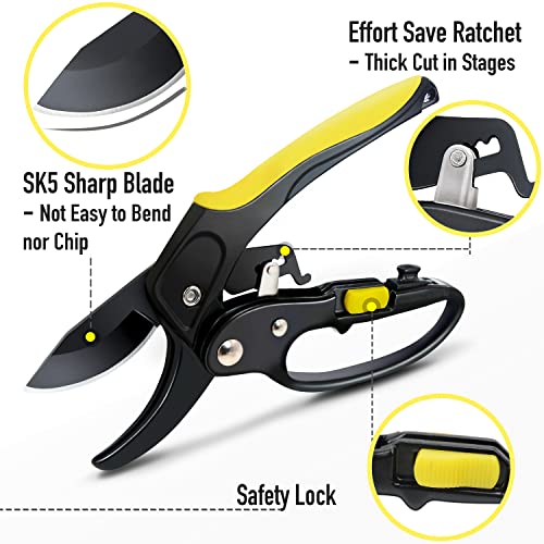 Jardineer Pruning Shears for Gardening Heavy Duty, Sharp Garden Clippers Handheld, Hand Pruners for Gardening Less Effort - Image 5
