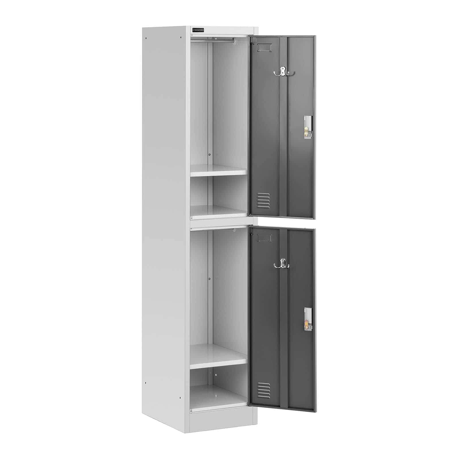 Fromm & Starck Armoire Vestiaire Métallique Casier Métal Star_MCAB_03 (2 Compartiments, 2 Étagères, Capacité 80 kg, Verrouillable, Tringle, Acier Revêtu)