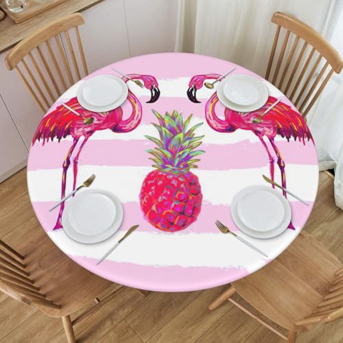 Nappe ronde d'été de qualité supérieure avec imprimé ananas résistant pour table de mariage - 4