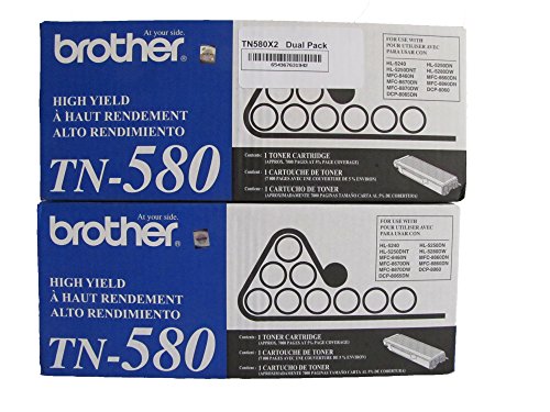 Brother TN-580 pack double de toners noirs idéal pour le télétravail efficace