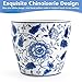 HakkaGirl 8 inch Ceramic Planters for Indoor Plants, Chinoiserie Decor Ceramic Pots for Plants Flower Plant Pots Indoor with Drainage and Saucer, Blue and White